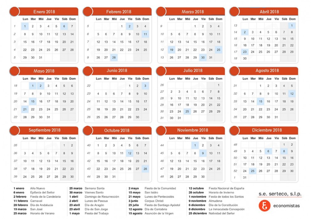 Aprobado el calendario de días inhábiles de 2018