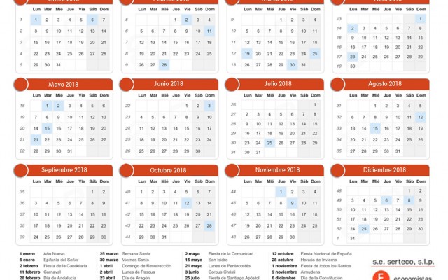 Aprobado el calendario de días inhábiles de 2018